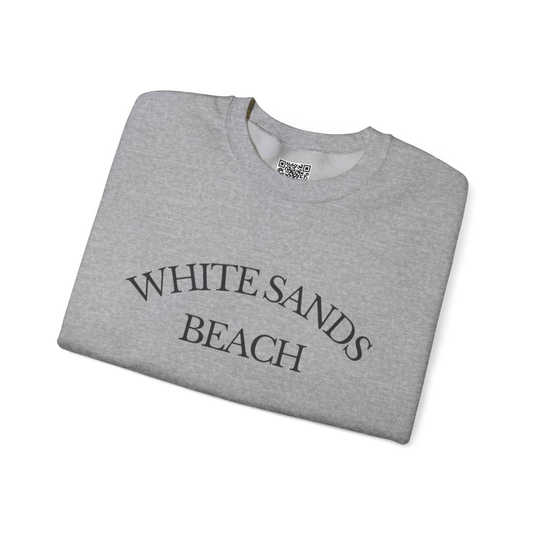 Adult- "White Sands Beach" - Black Writing- Unisex Crewneck Sweatshirt