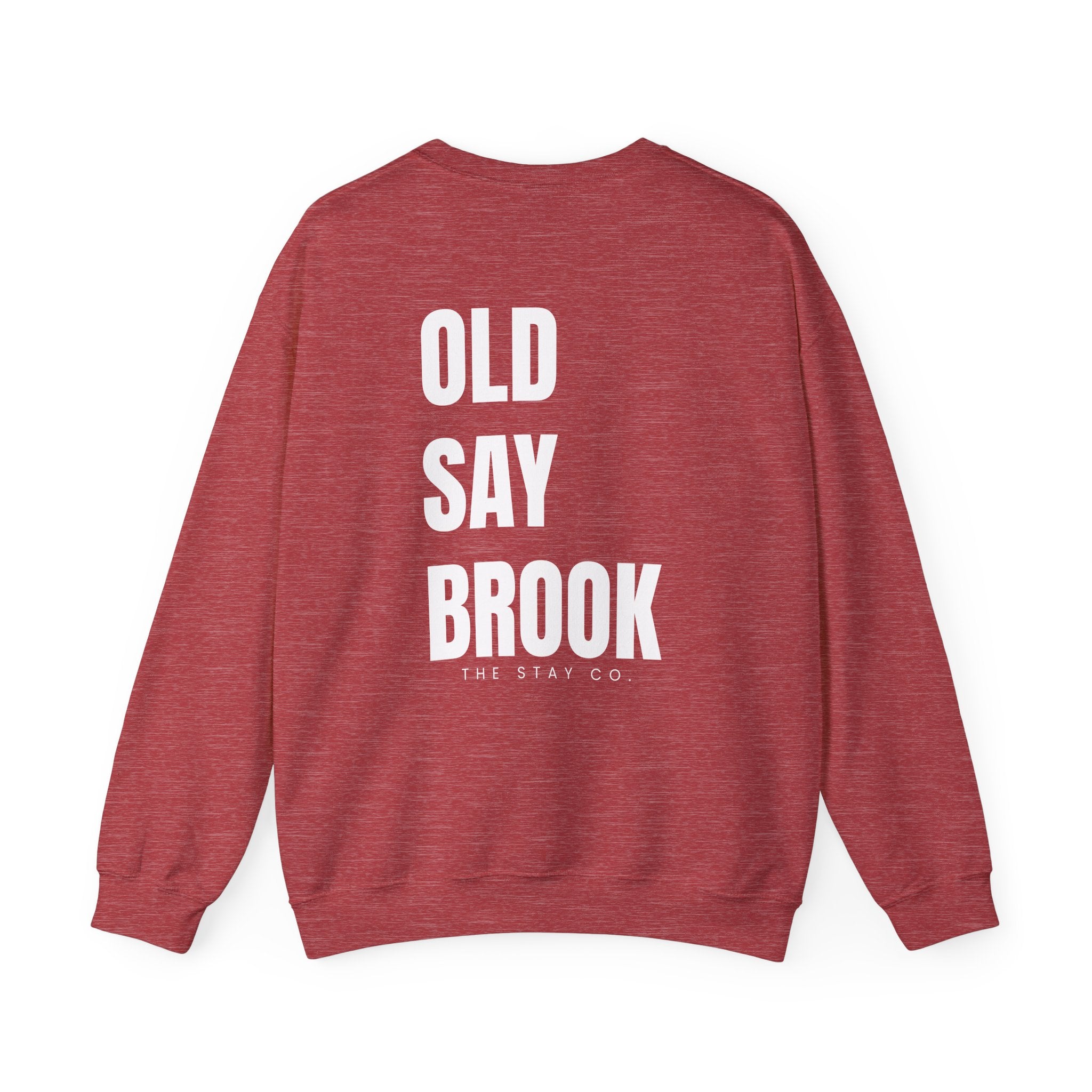 Adult- "Return To" (Front) - "Old Saybrook" (Back) -White Writing -Unisex Crewneck Sweatshirt