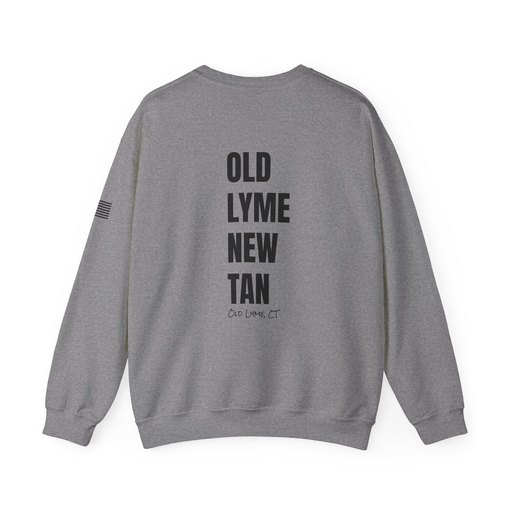 Adult- "Salty AF" (Front) "Old Lyme New Tan" (Back)- with Flag -Unisex Crewneck