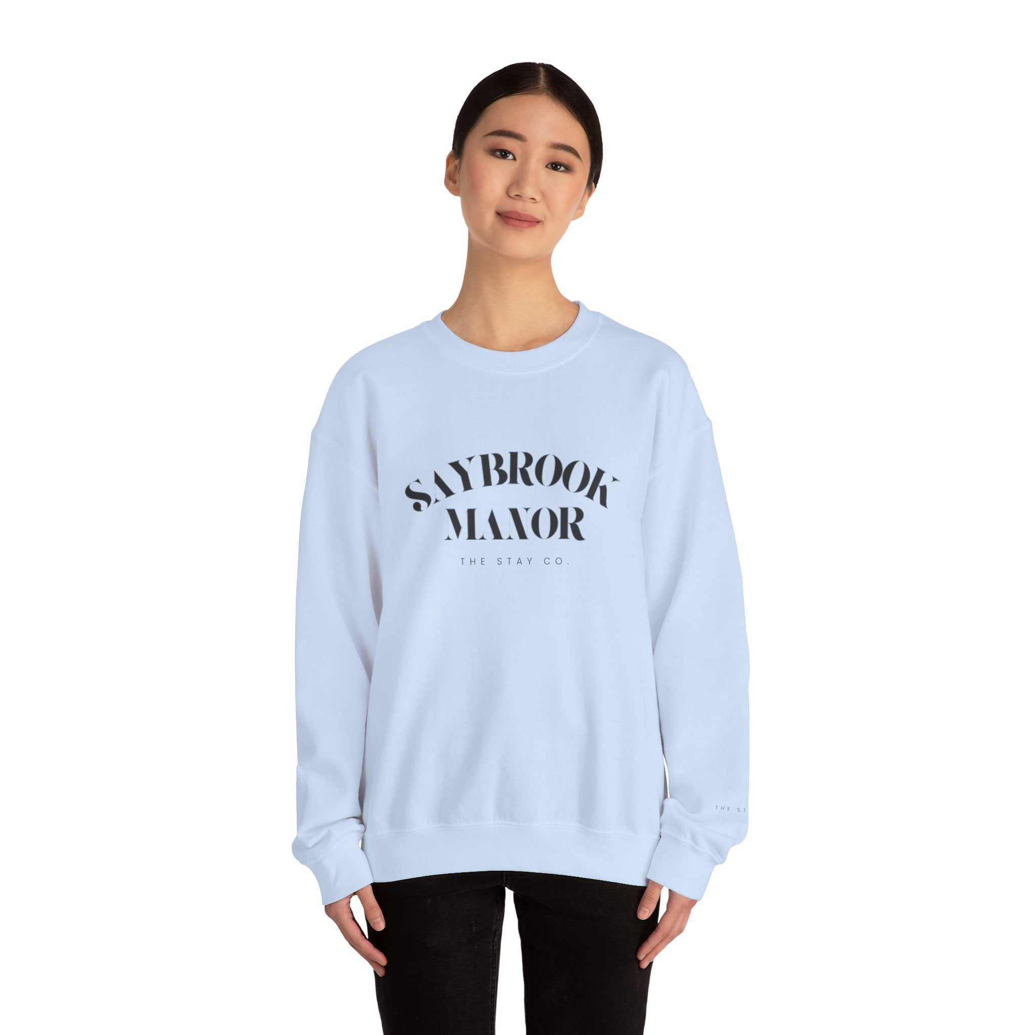 Adult Crewneck-Saybrook Manor with Logo on Back- Black Writing