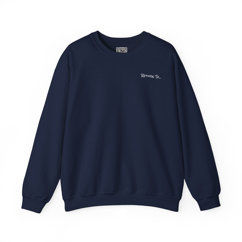 Adult- "Return To" (Front) - "Old Saybrook" (Back) -White Writing -Unisex Crewneck Sweatshirt