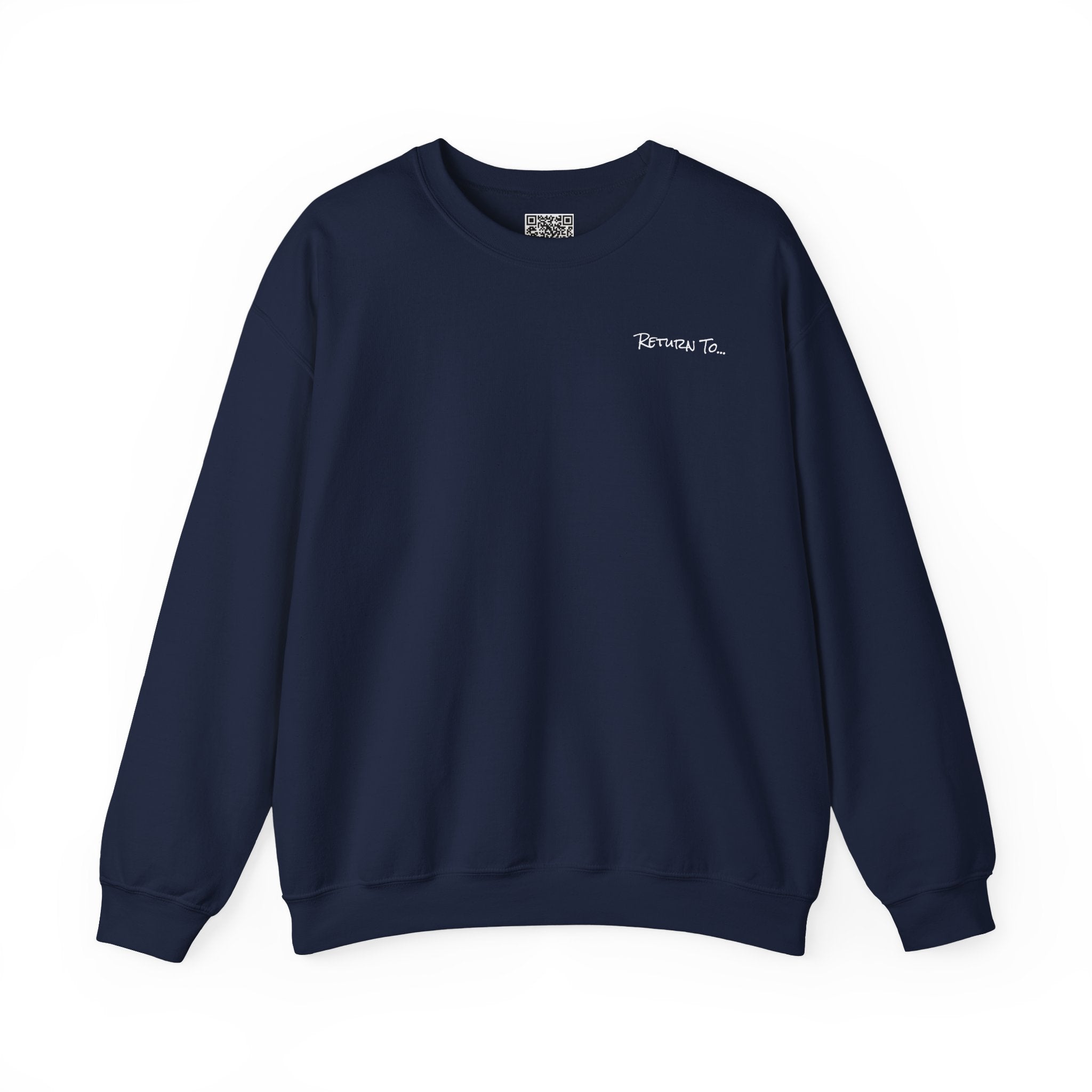 Adult- "Return To" (Front) - "Old Saybrook" (Back) -White Writing -Unisex Crewneck Sweatshirt