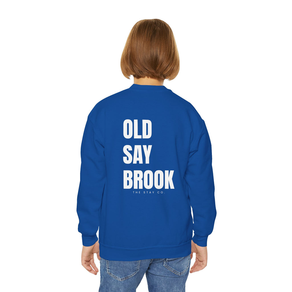 Youth-(XS-XL) Old Saybrook Crewneck With Association Logo On Front- White Writing