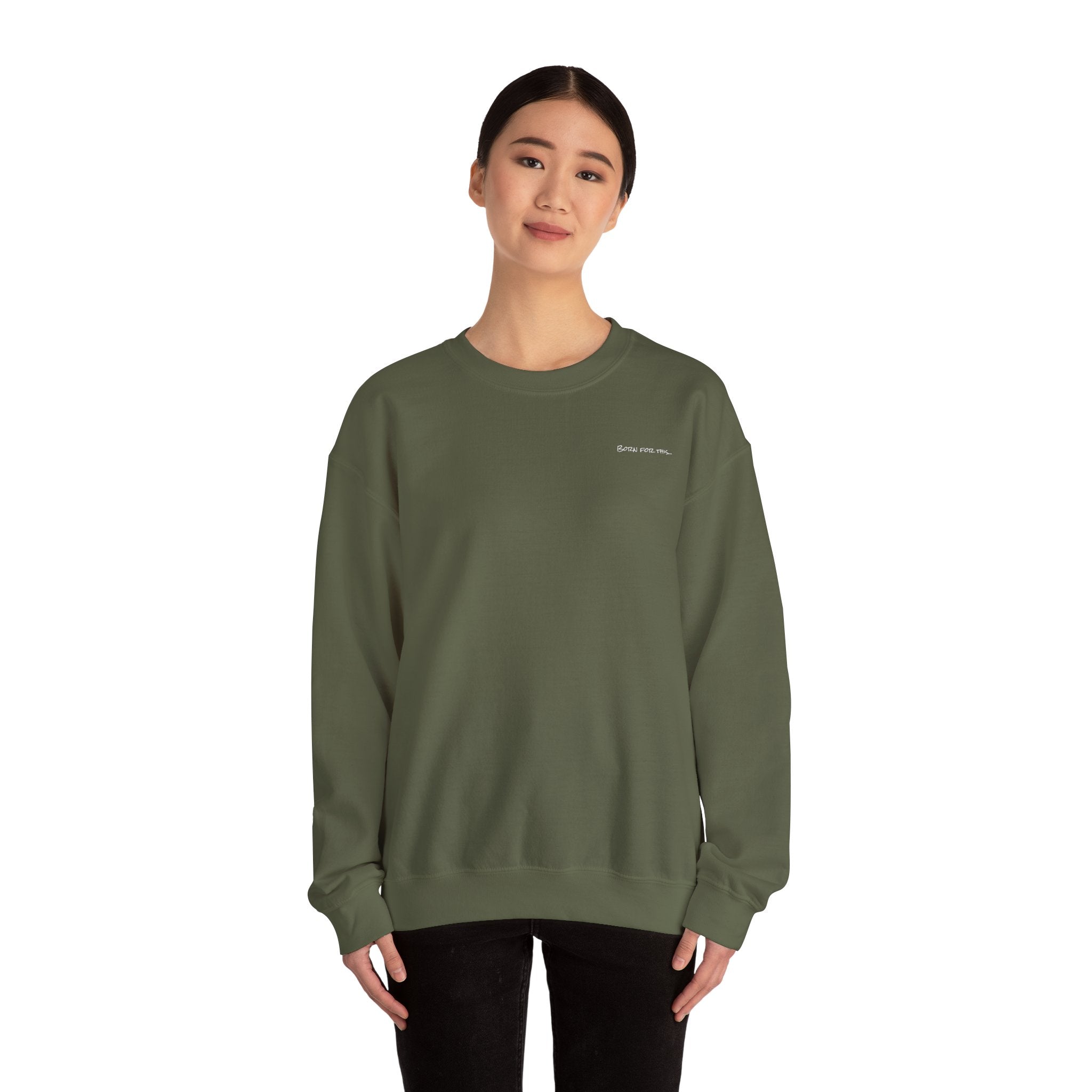 Adult- "Born for this"- (Front)  "In My Lake Era" (Back)- White Writing- Unisex Crewneck Sweatshirt