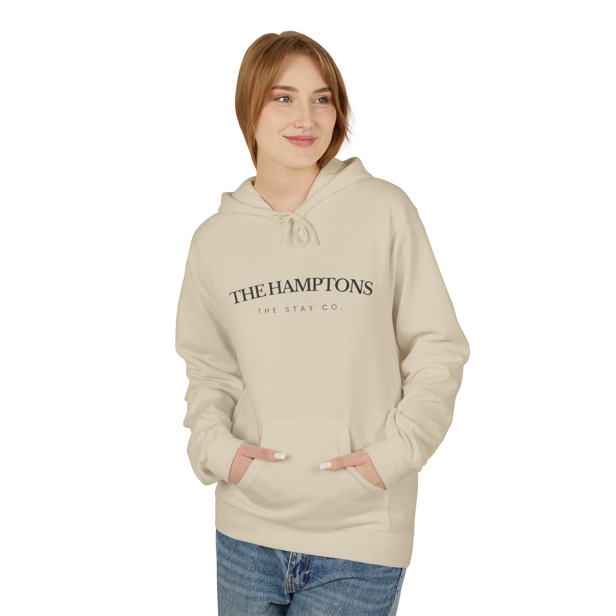 Adult-The Hamptons - Black Writing Hoodie
