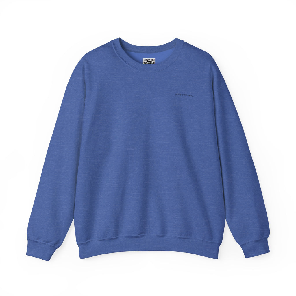 Adult- "Made for this"- (Front)  "Lake Life Crew" (Back)- Black Writing- Unisex Crewneck Sweatshirt