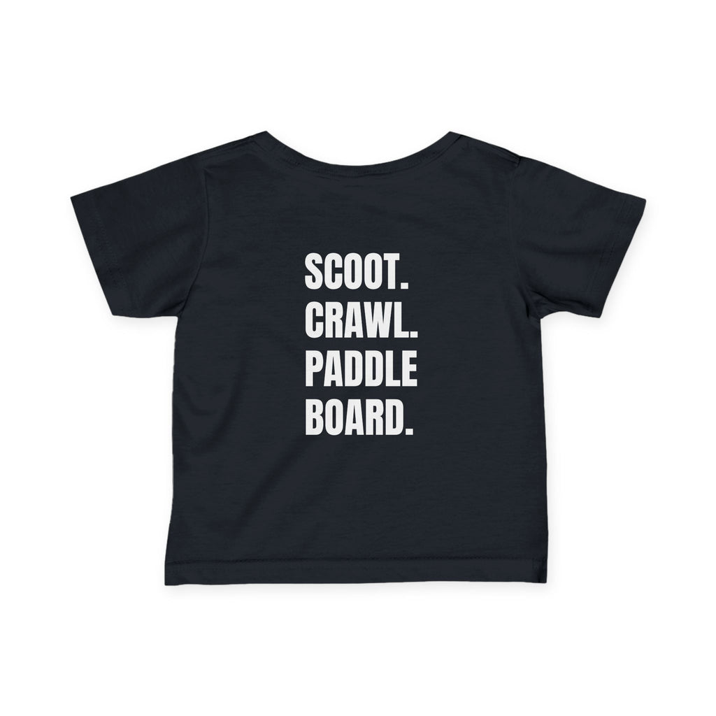 Infant- "Scoot. Crawl. Paddleboard." Adventure Tee- in white writing - Playful Baby Shirt for Active Explorers, Cute Toddler Gift, Fun Summer Wear, Baby Shower Present
