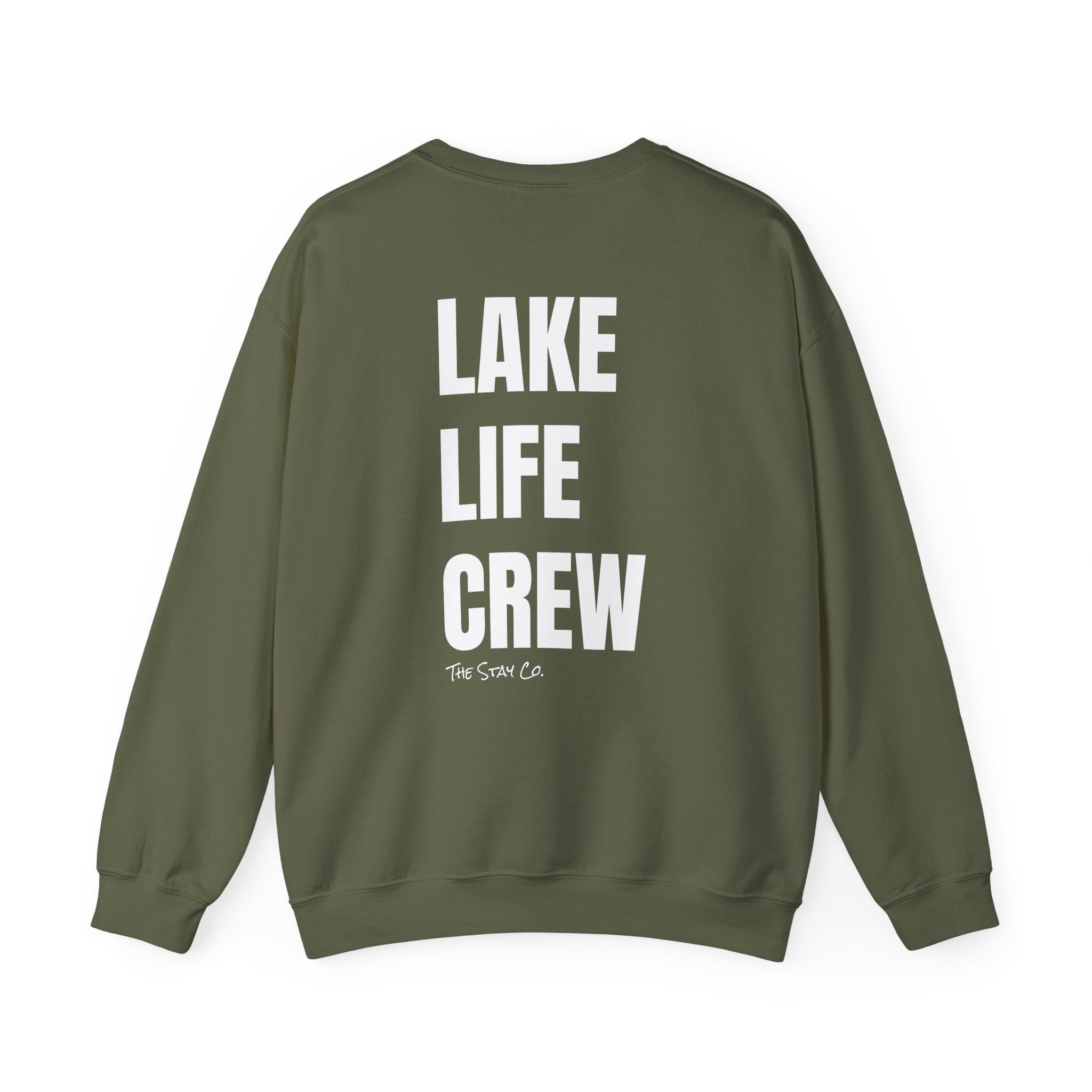 Adult- "Made For This"- (Front)  "Lake Life Crew" (Back)- White Writing- Unisex Crewneck Sweatshirt