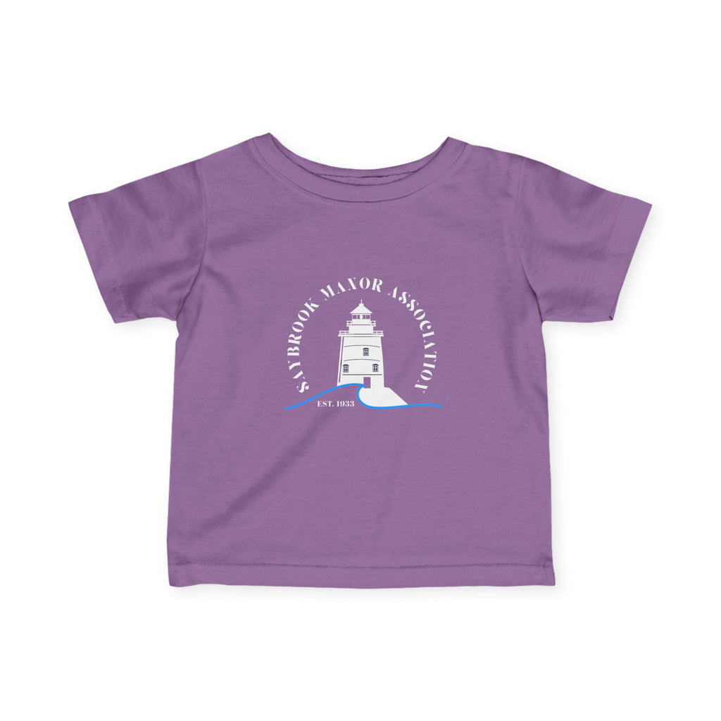 Infant (6M-24M)- Saybrook Manor Association Logo On Front  "MILK. NAP. SAYBROOK. REPEAT." (Back) in White Writing