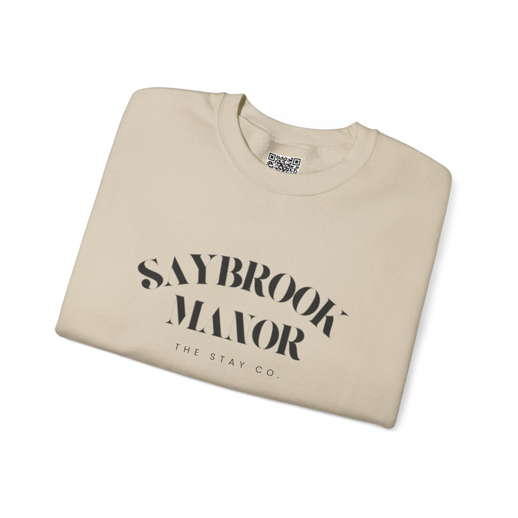 Adult Crewneck-Saybrook Manor with Logo on Back- Black Writing