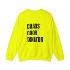 Adult- Teacher Crew Neck "Fueled by Caffeine" (Front) - "Chaos Coordinator"- (Back) Crewneck Sweatshirt, Cozy Fall Apparel, Unisex Gift, Casual Style, September Vibes, Seasonal Fashion
