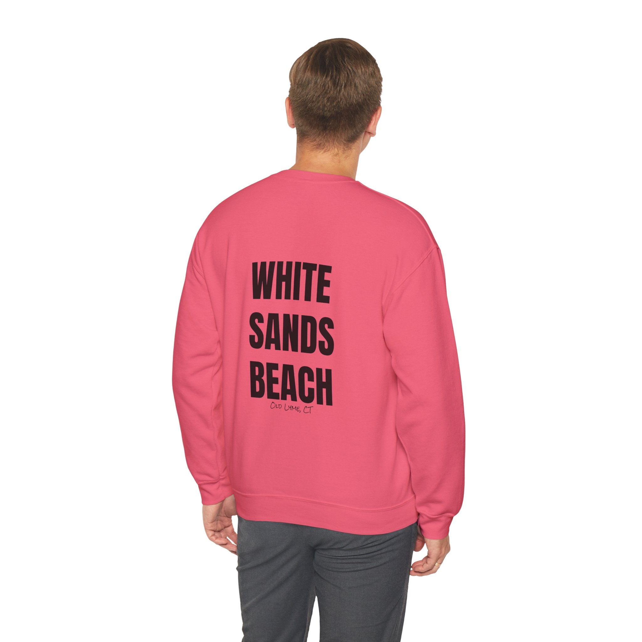 Adult- "'Catch me at"-(Front)- "White Sands Beach Old Lyme, CT"- (Back)- (No Flag) Custom Sweatshirt for location