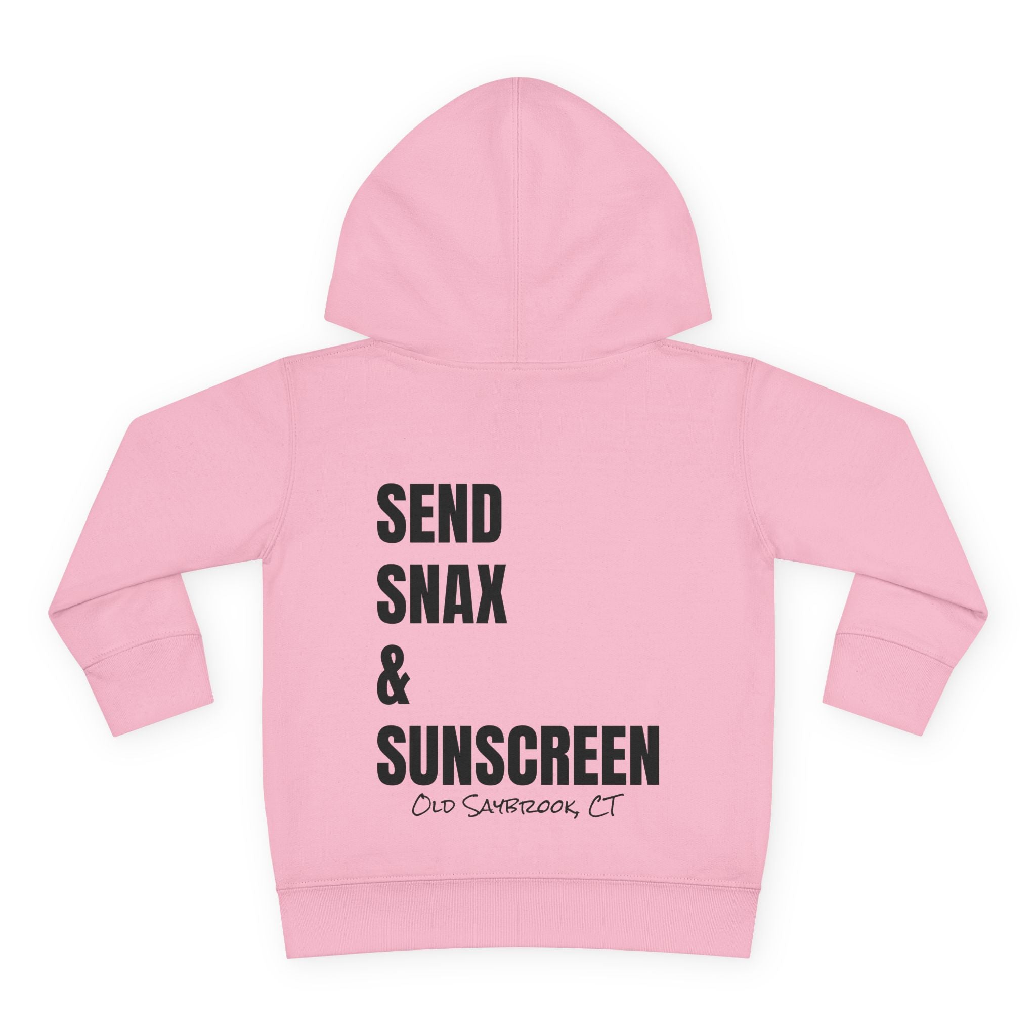 Toddler (2T-6T)- "Gone To The Beach" (Front) "Send Snax & Sunscreen, Old Saybrook, CT"- (Back)- Hoodie