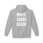 Adult- "Out Of Office" (Front) "White Sands Beach" (Back) - White Writing Hoodie