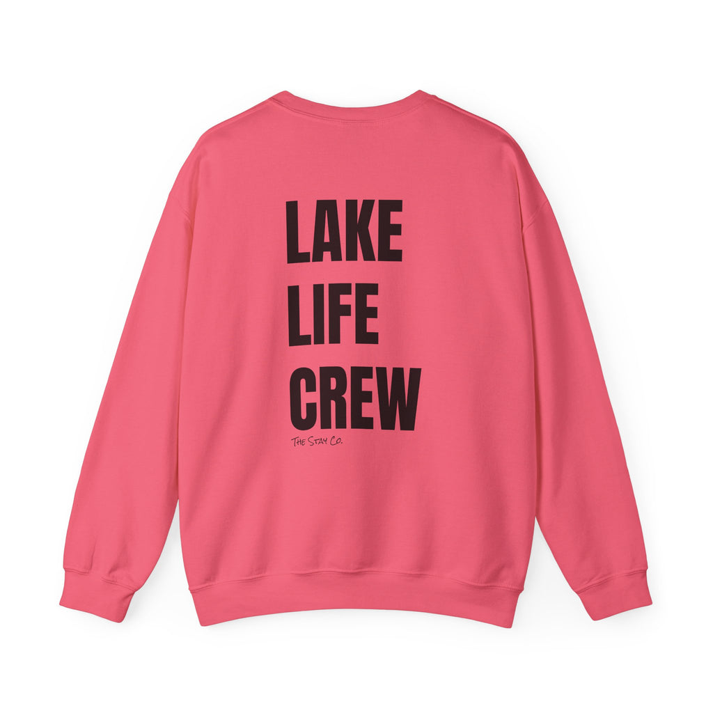 Adult- "Made for this"- (Front)  "Lake Life Crew" (Back)- Black Writing- Unisex Crewneck Sweatshirt