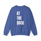 Adult- "Catch me" (Front) - "At The Dock" (Back) -White Writing -Unisex Crewneck Sweatshirt