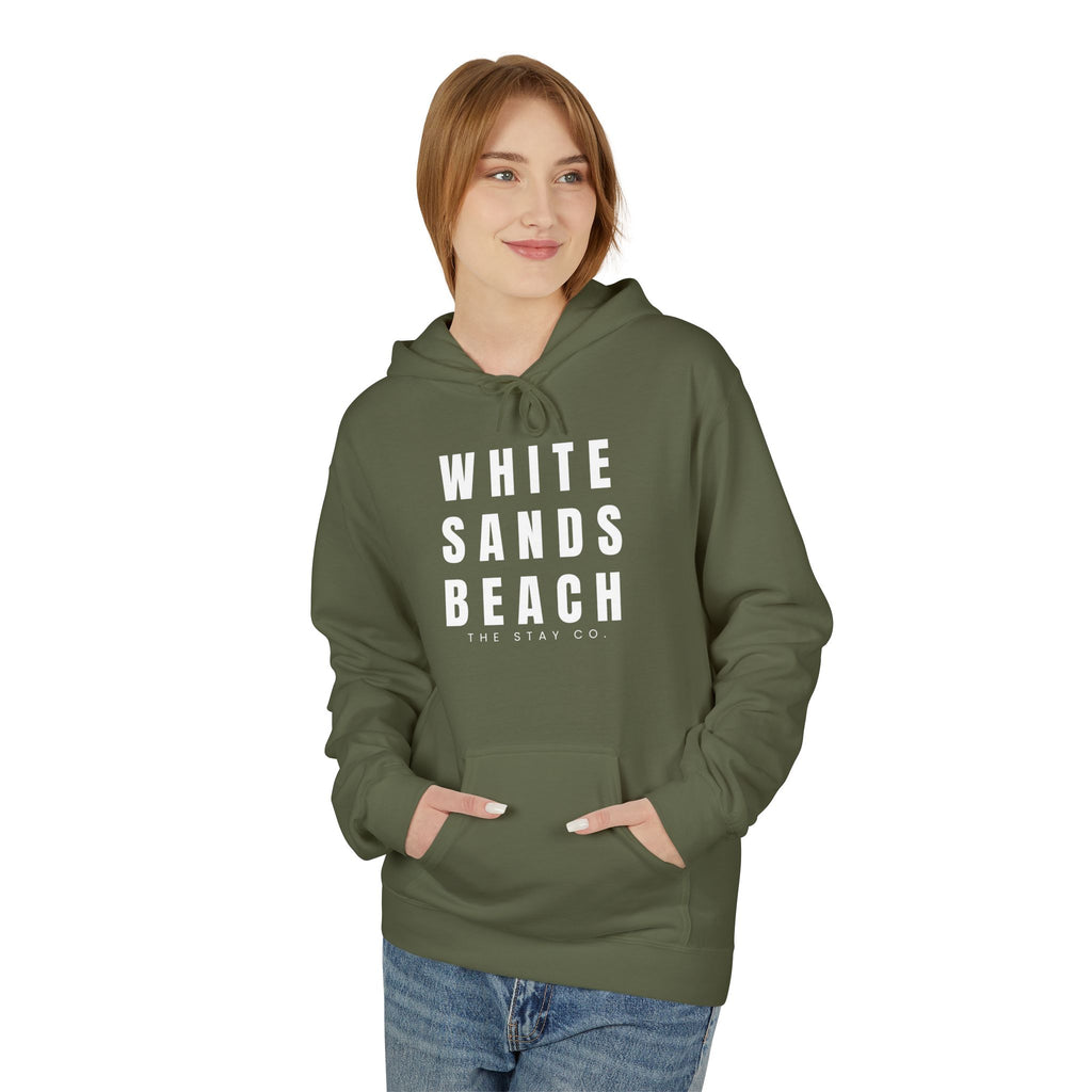 White Sands Beach Hoodie in White Writing