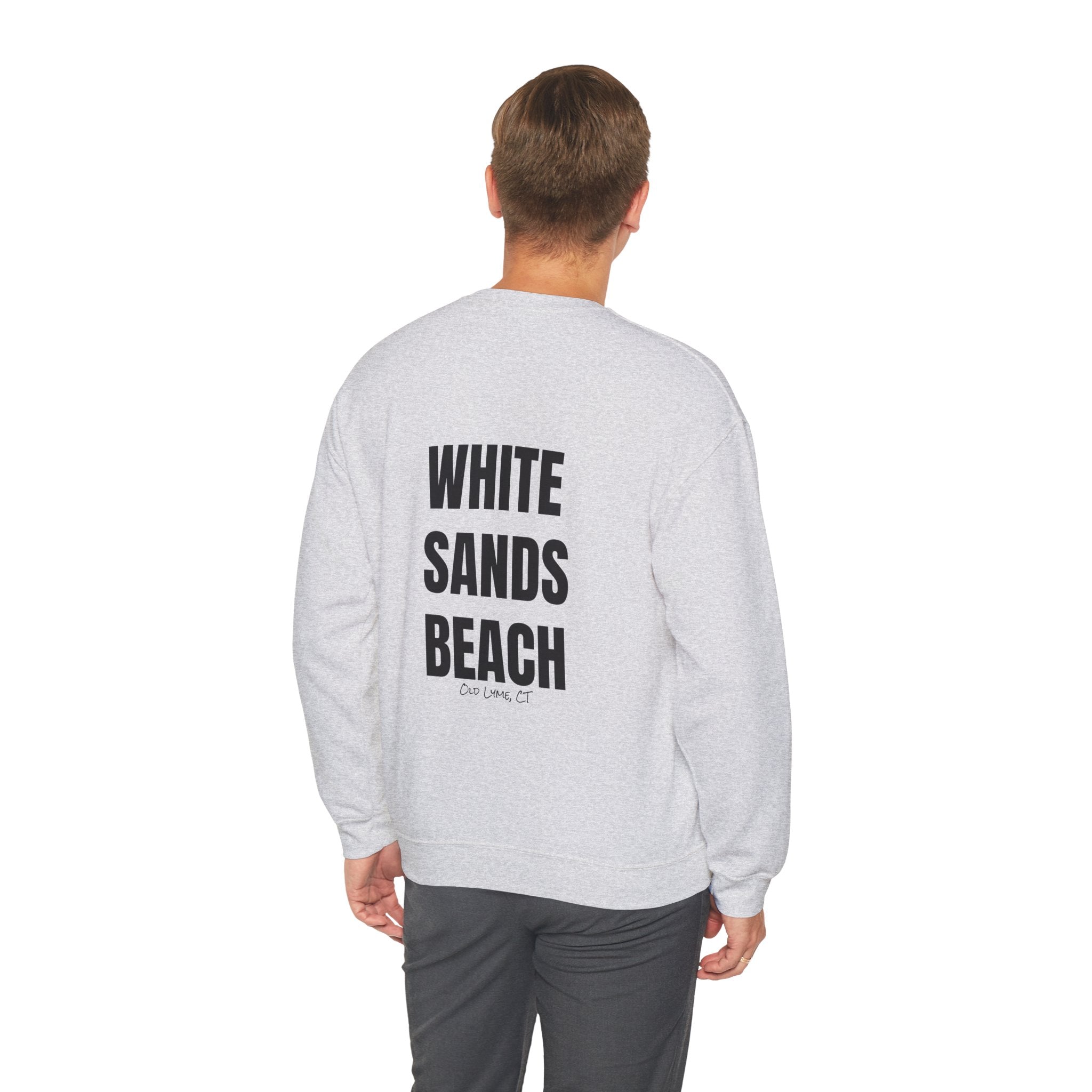 Adult- "'Catch me at"-(Front)- "White Sands Beach Old Lyme, CT"- (Back)- (No Flag) Custom Sweatshirt for location