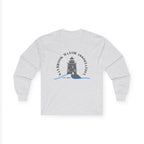 Old Saybrook Long Sleeve Tee With Light House on Back- Black Writing