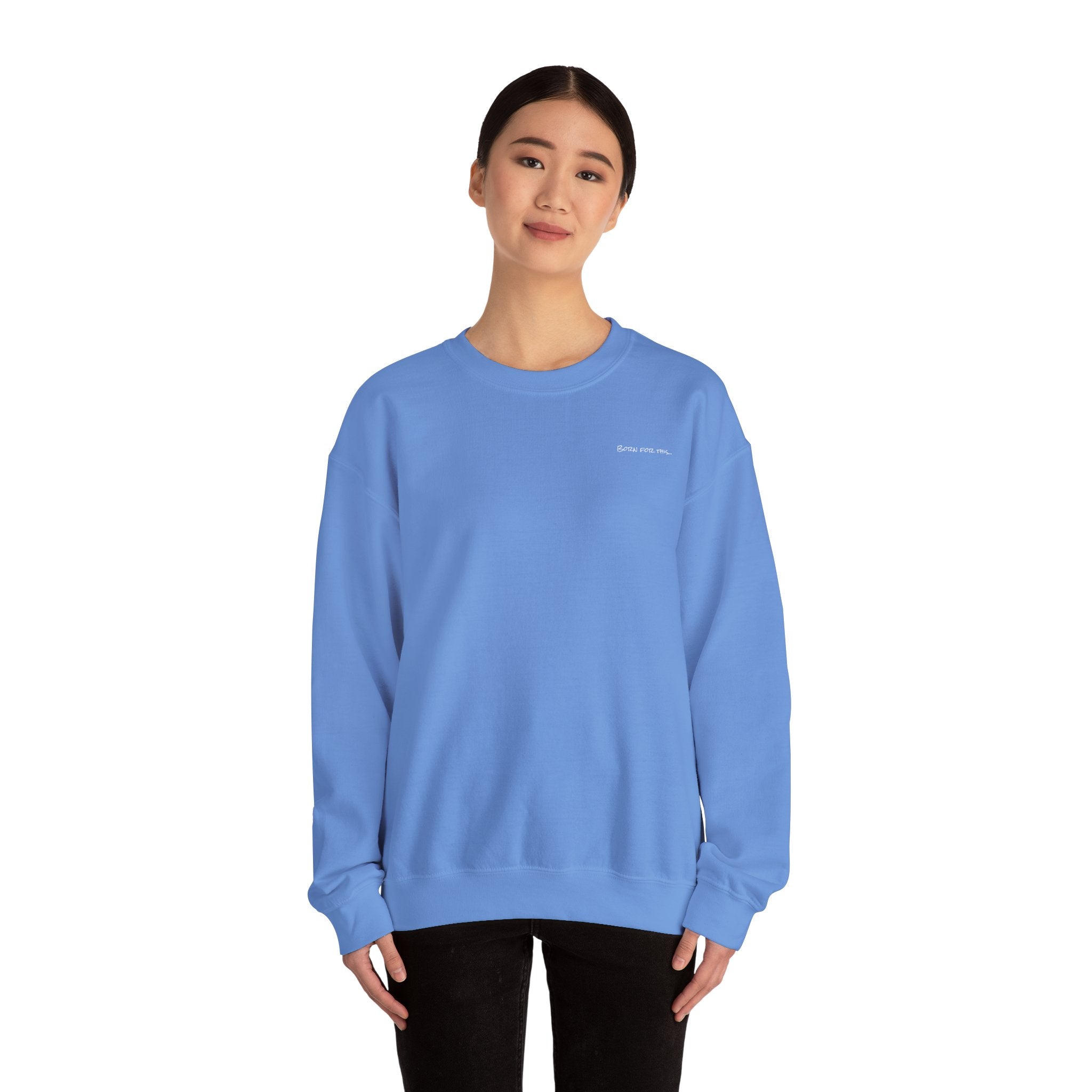 Adult- "Born for this"- (Front)  "In My Lake Era" (Back)- White Writing- Unisex Crewneck Sweatshirt