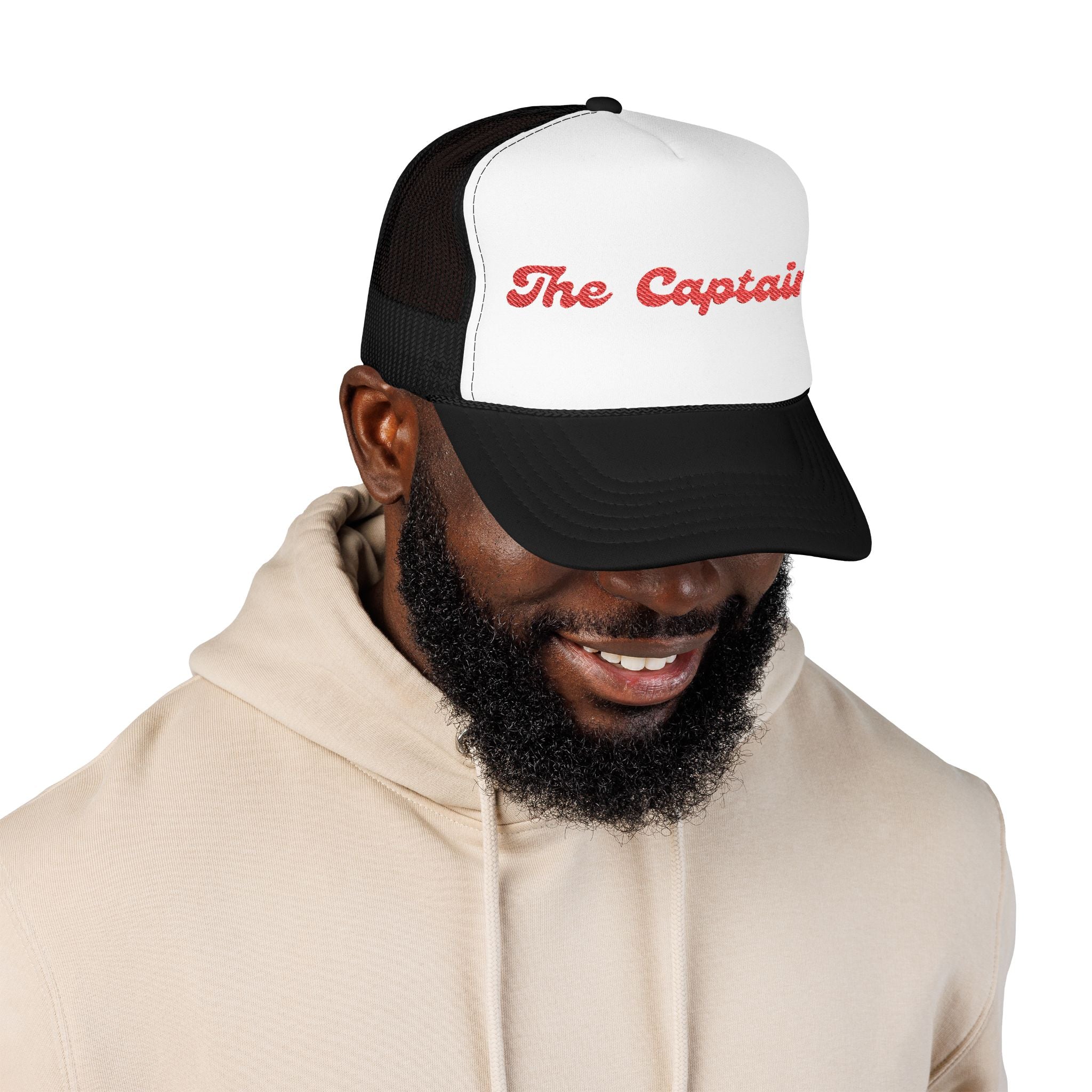 "The Captain"- Foam Trucker Hat, Embroidered Cap, BBQ Hat, Perfect Gift for Grilling Enthusiasts, Summer BBQ Accessory, Fun Party Hat