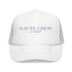 Matching- "Nauti Crew Club" -Trucker Hat, Embroidered Foam Hat for Boating, Nautical Gift, Beachwear Accessory, Summer Fashion
