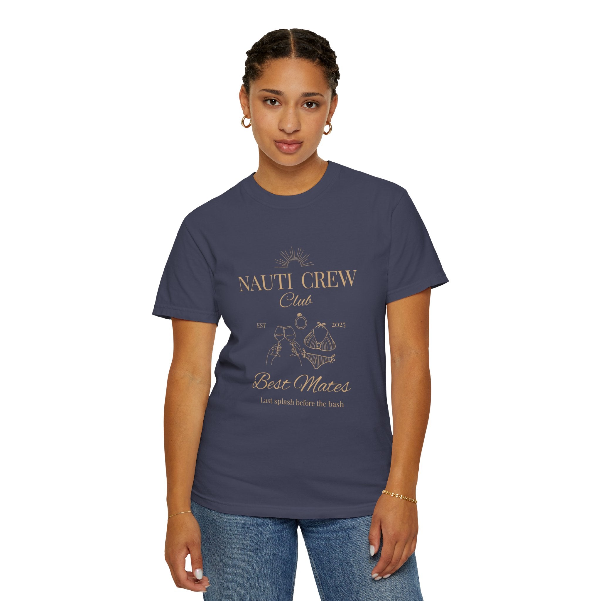 Matching "Nauti Crew-Best Mates" -T-Shirt, Pefect for Bachelorette and Wedding Parties- Unisex Vacation Top, Sailor Humor Apparel