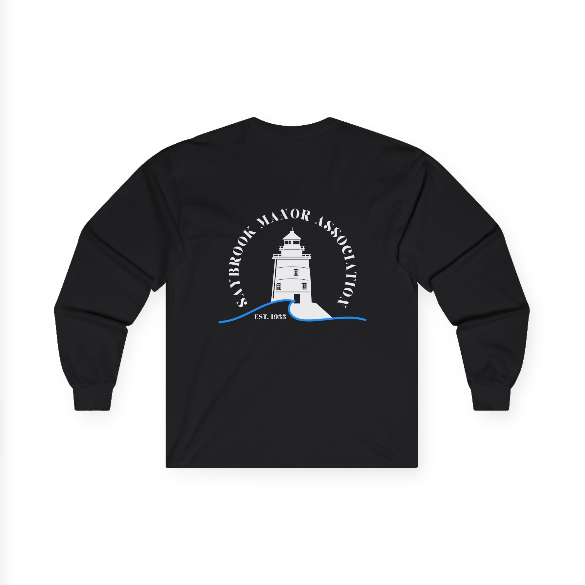Old Saybrook Long Sleeve Tee With Light House on Back