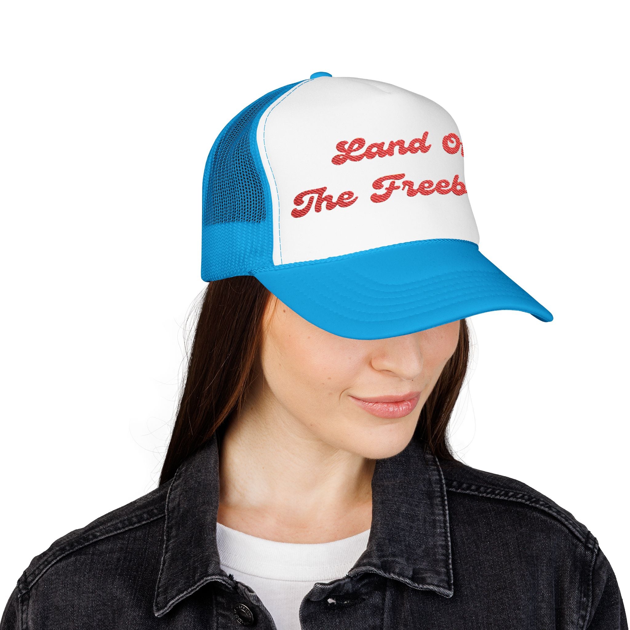 "Land of the Freebird"- Foam Trucker Hat, Embroidered Cap, BBQ Hat, Perfect Gift for Grilling Enthusiasts, Summer BBQ Accessory, Fun Party Hat