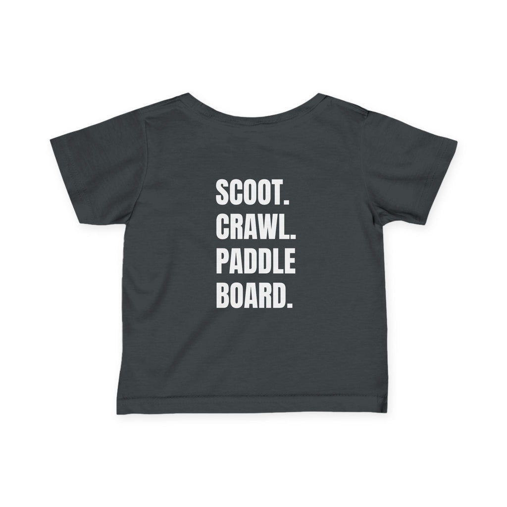 Infant- "Scoot. Crawl. Paddleboard." Adventure Tee- in white writing - Playful Baby Shirt for Active Explorers, Cute Toddler Gift, Fun Summer Wear, Baby Shower Present