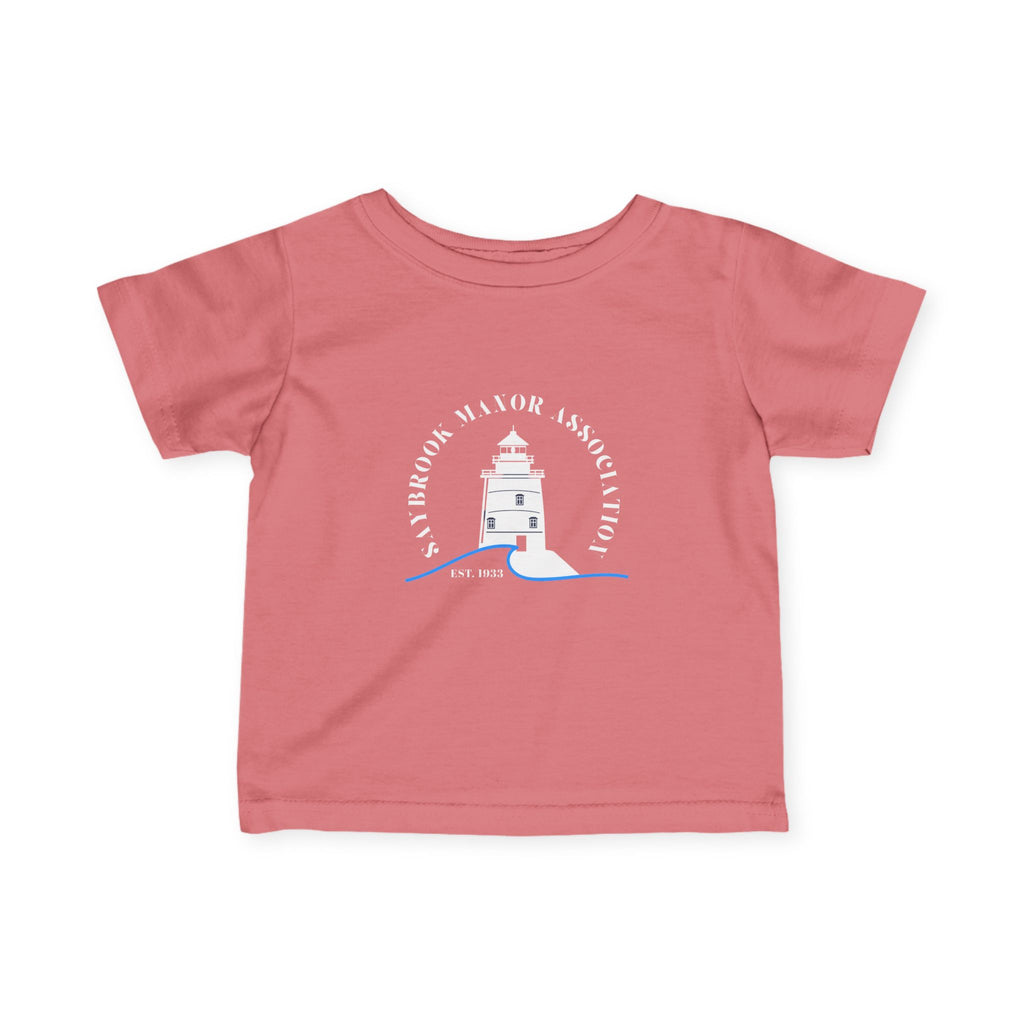 Infant (6M-24M)- Saybrook Manor Association Logo On Front  "MILK. NAP. SAYBROOK. REPEAT." (Back) in White Writing