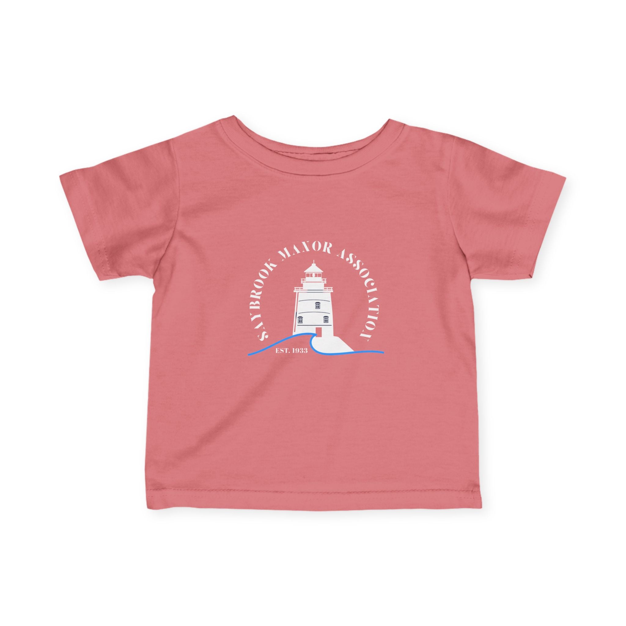 Infant (6M-24M)- Saybrook Manor Association Logo On Front  "MILK. NAP. SAYBROOK. REPEAT." (Back) in White Writing