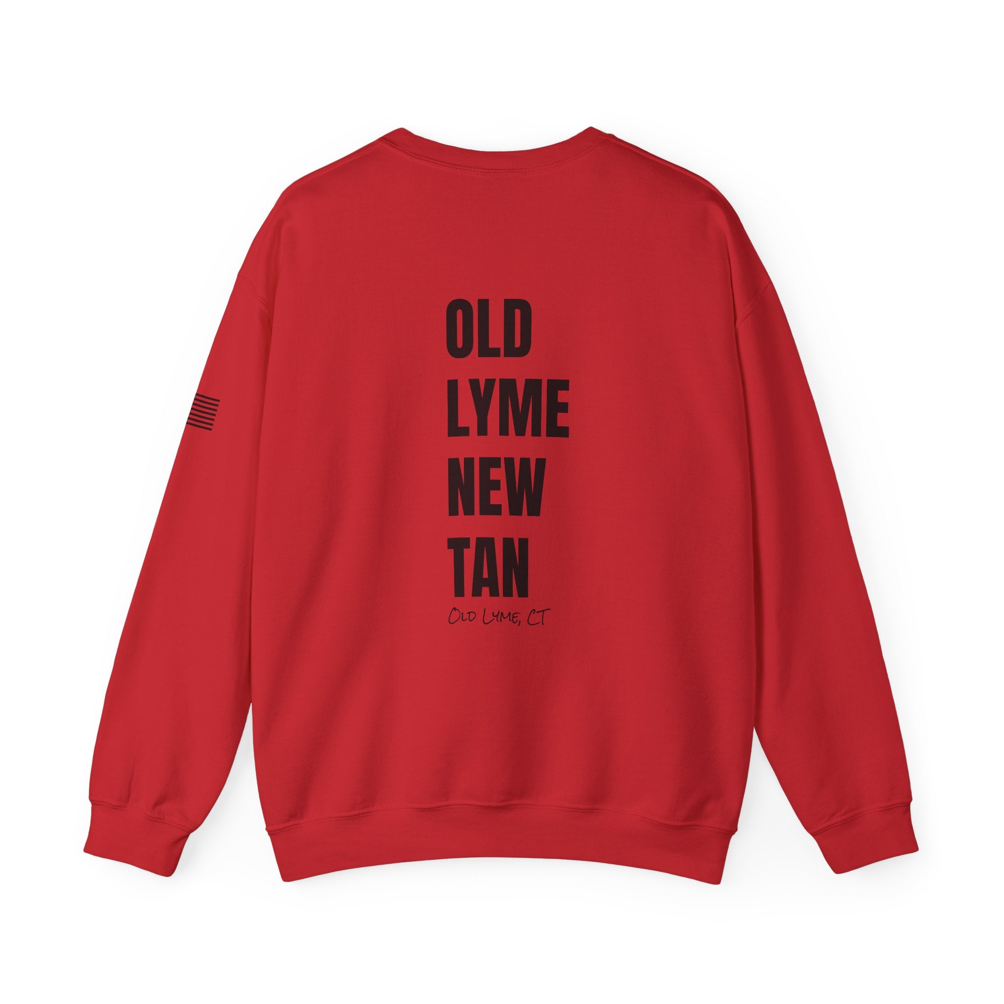 Adult- "Salty AF" (Front) "Old Lyme New Tan" (Back)- with Flag -Unisex Crewneck