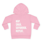 Toddler Hoodie- Saybrook Manor Association Logo on Front - "NAP. SNAX. SAYBROOK. REPEAT."