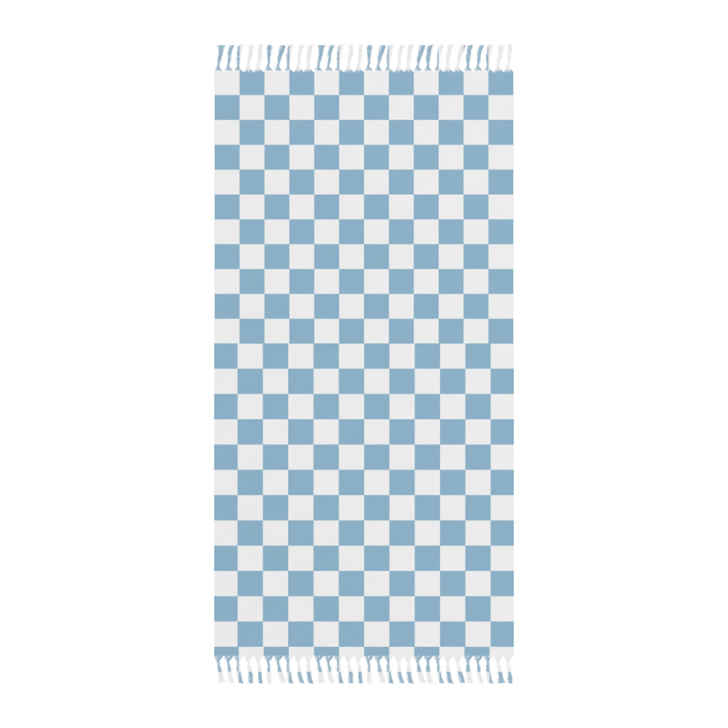 Boho Beach Towel in Blue- Cozy Bath Towel, Summer Picnic Blanket, Travel Towel, Minimalist Beach Gear