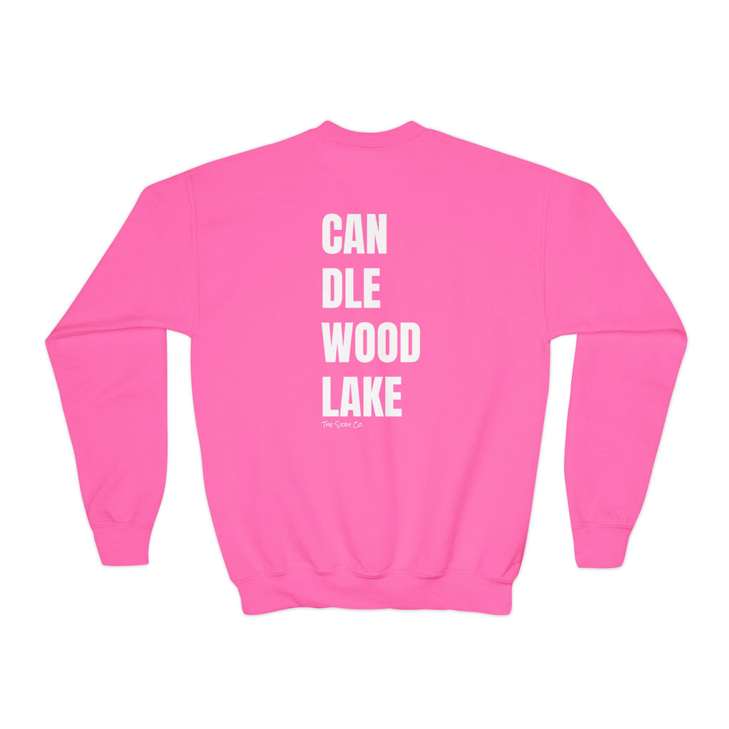 Youth-(XS-XL) "Catch Me At" (Front) "Candlewood Lake" (Back)- Unisex Crewneck Sweatshirt