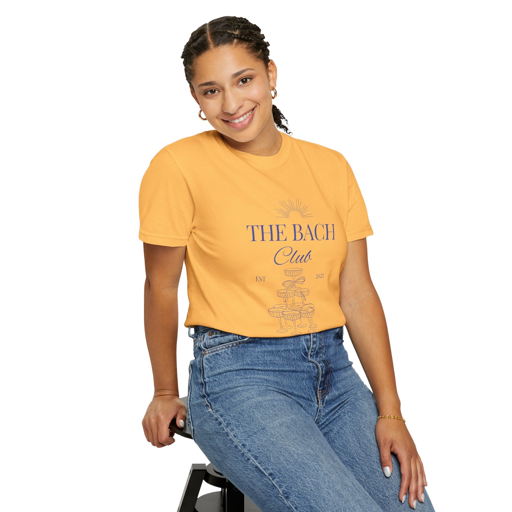 Matching "The Bach Club -Last Splash- Candlewood Lake" -T-Shirt in Blue Writing-Choose a Color-  Perfect for Bachelorette and Wedding Parties- Unisex Vacation Top, Sailor Humor Apparel