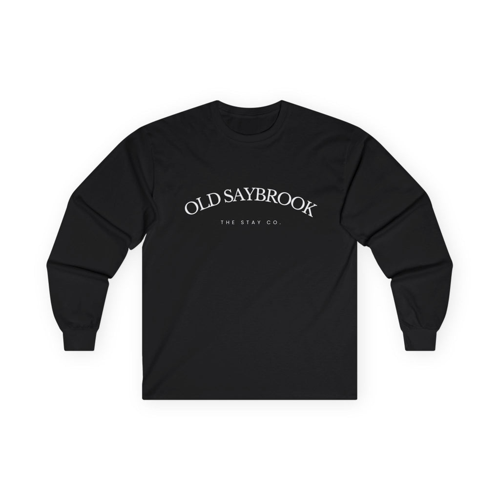 Old Saybrook Long Sleeve Tee With Light House on Back