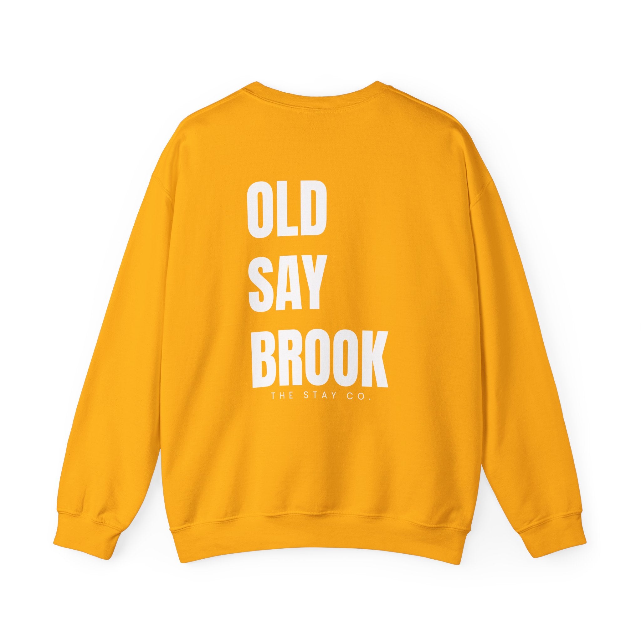 Adult- "Return To" (Front) - "Old Saybrook" (Back) -White Writing -Unisex Crewneck Sweatshirt