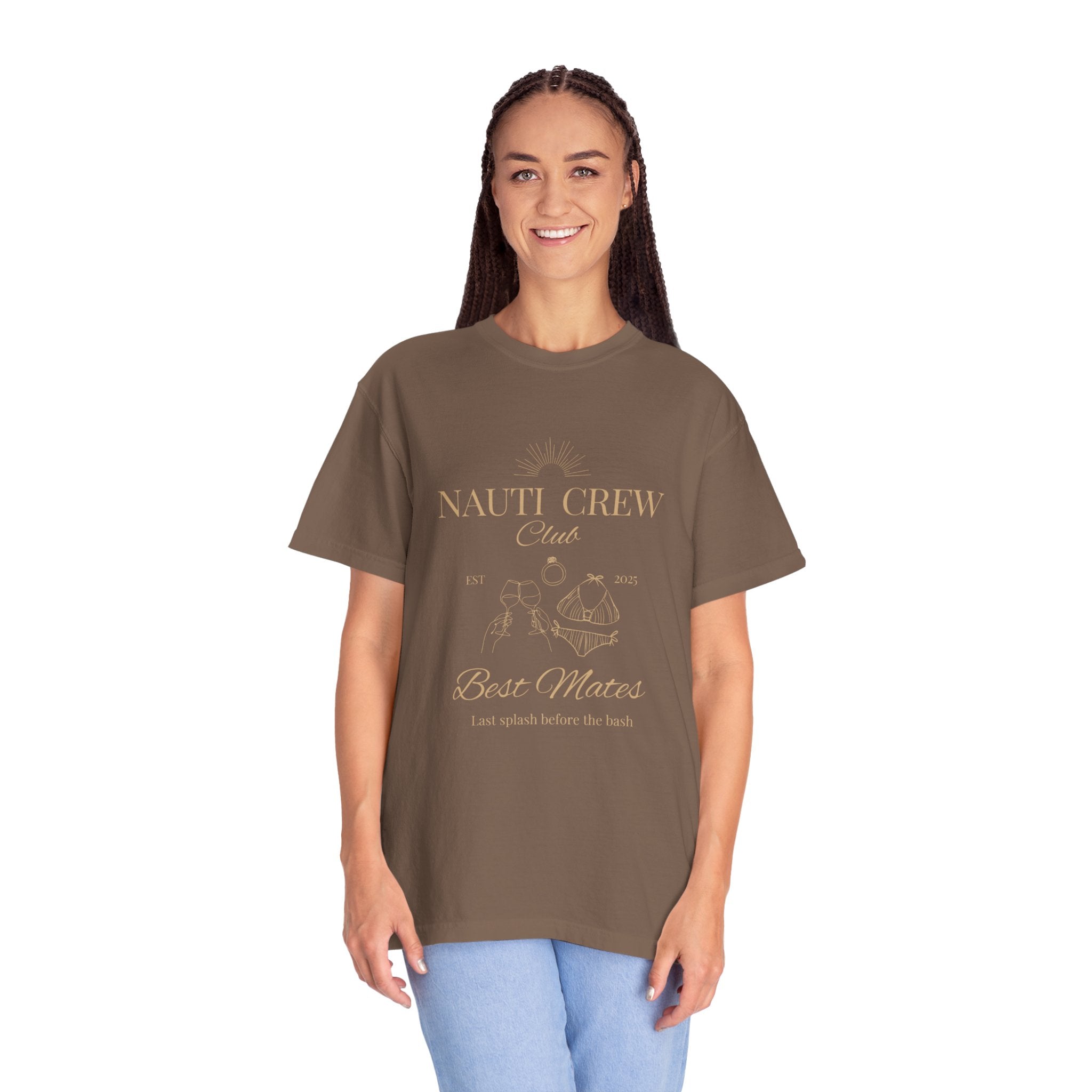Matching "Nauti Crew-Best Mates" -T-Shirt, Pefect for Bachelorette and Wedding Parties- Unisex Vacation Top, Sailor Humor Apparel