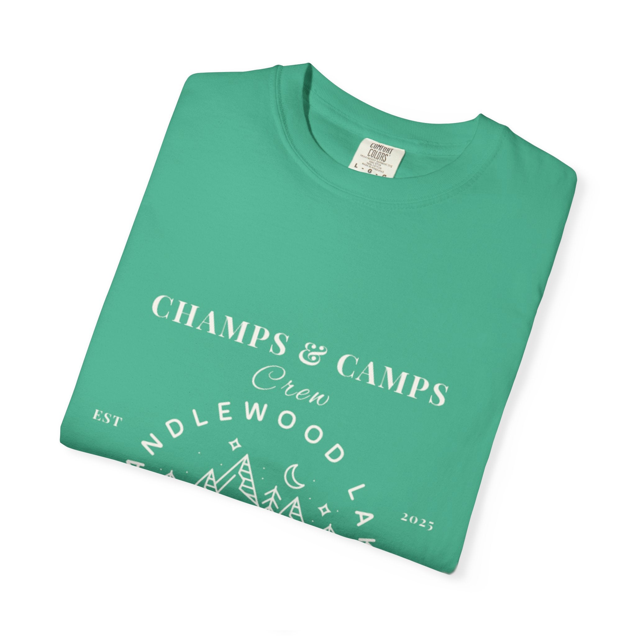 "Champs & Camps" -Camp Themed Bachelorette or Wedding Tee,  Bride Shirt, Last Trail Before The Veil, Bachelorette Party Gift, Summer Vacation Wear, [...]