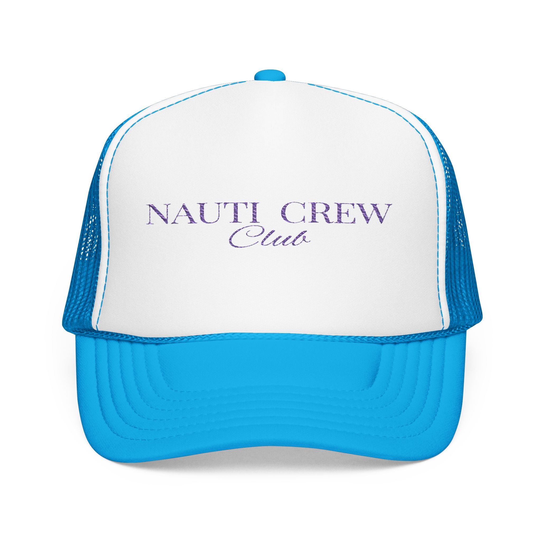 Matching- "Nauti Crew Club" -Trucker Hat, Embroidered Foam Hat for Boating, Nautical Gift, Beachwear Accessory, Summer Fashion
