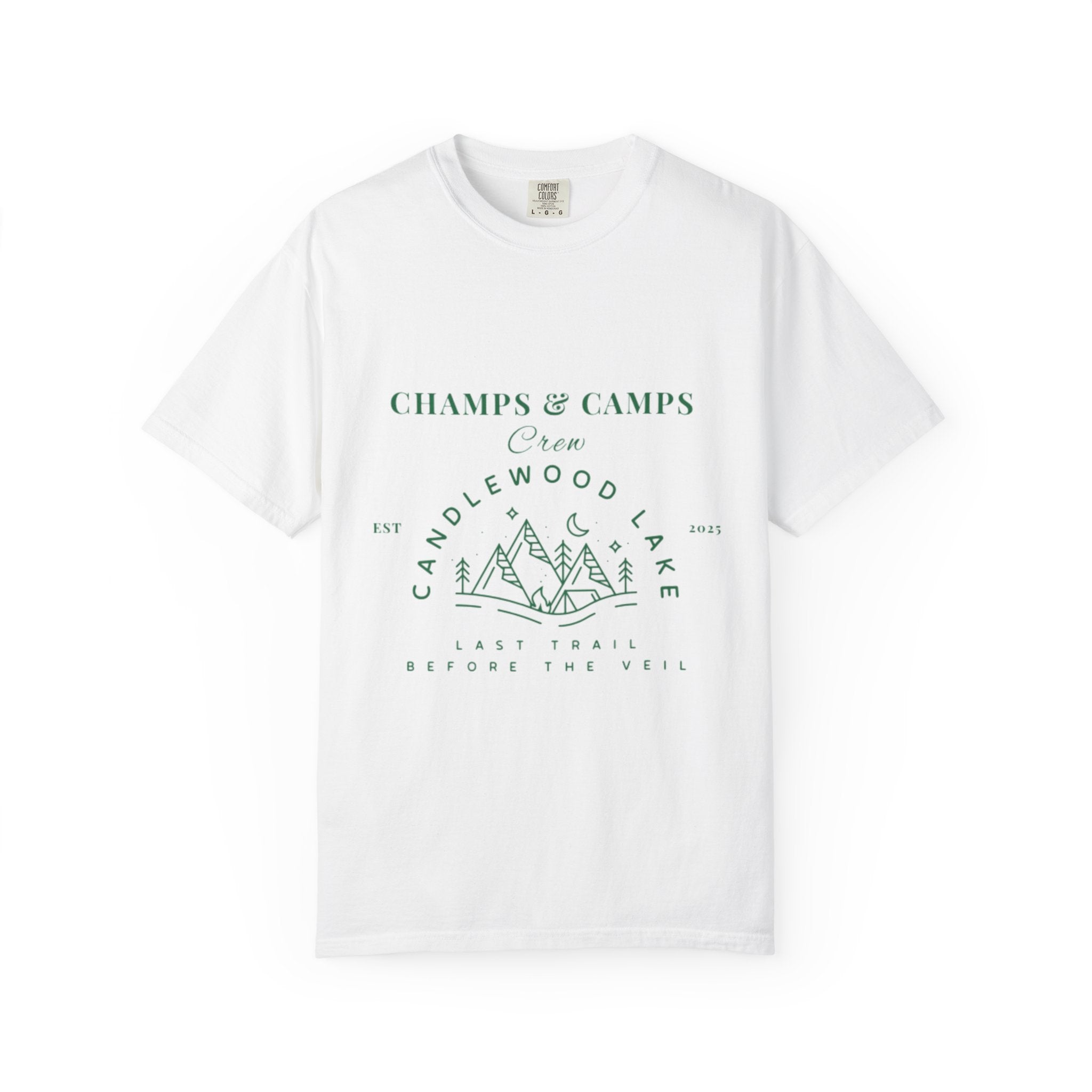 "Champs & Camps" -Camp Themed Bachelorette or Wedding Tee,  Bride Shirt, Bachelorette Party Gift, Summer Vacation Wear, [...]