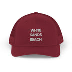 "White Sands Beach" - Snapback Trucker Cap - Perfect for Summer, Vacation, or Outdoor Events, Casual Style, Unisex Accessories, Gift Idea