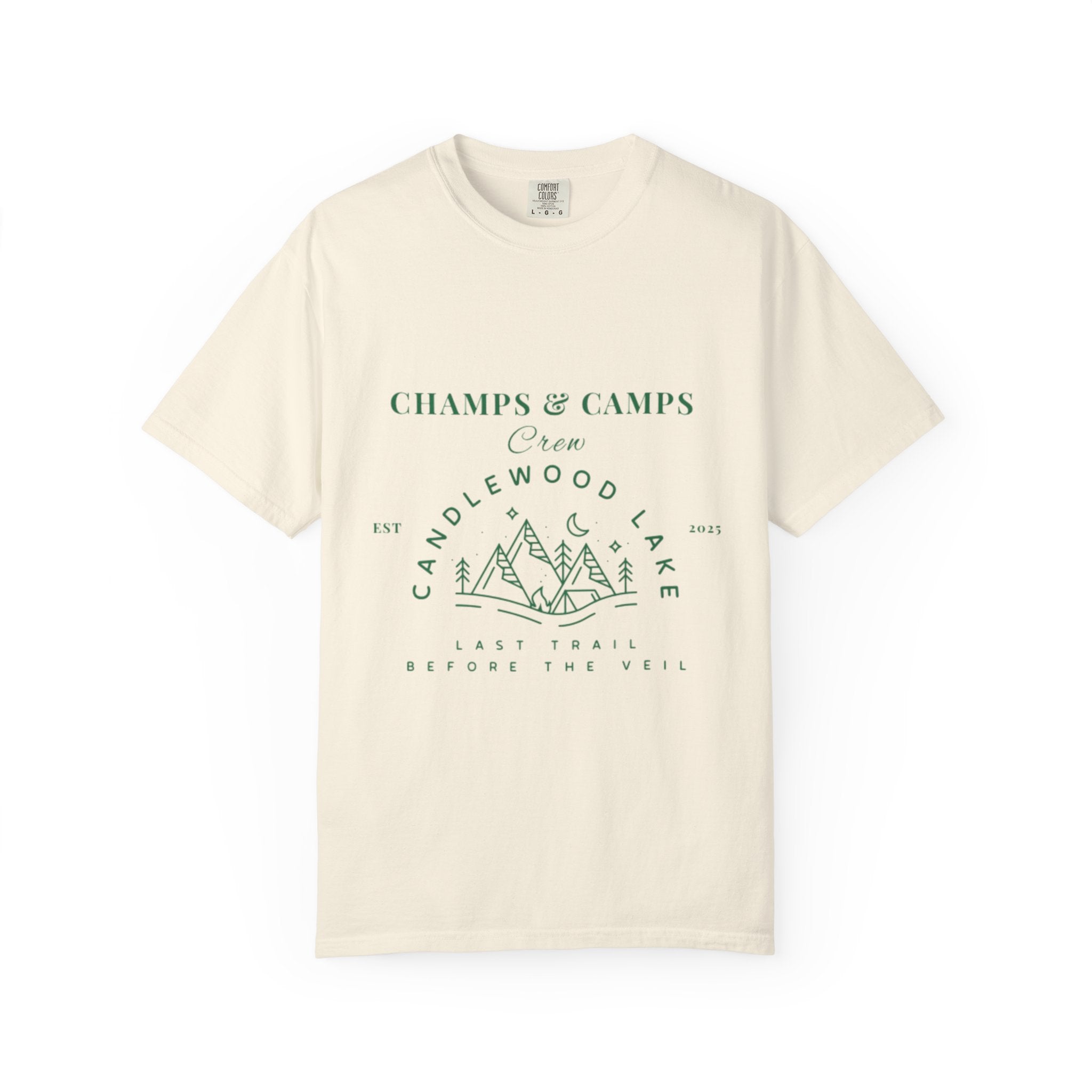 "Champs & Camps" -Camp Themed Bachelorette or Wedding Tee,  Bride Shirt, Bachelorette Party Gift, Summer Vacation Wear, [...]