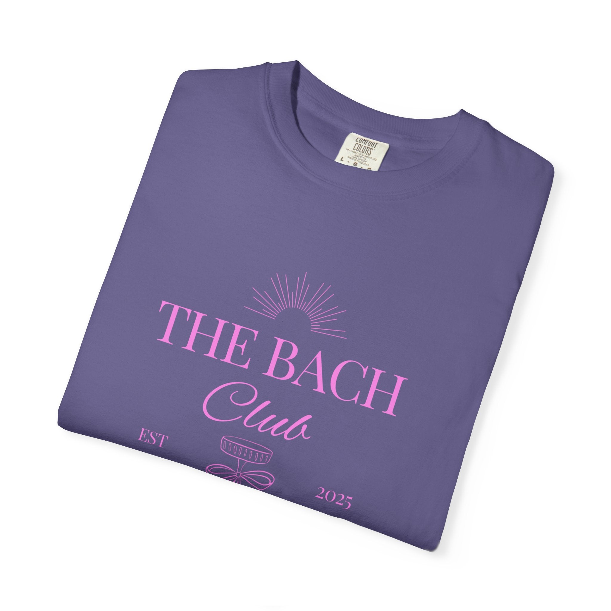Matching "The Bach Club -Last Splash- Candlewood Lake" -T-Shirt in Pink Writing- Choose a Color- Perfect for Bachelorette and Wedding Parties- Unisex Vacation Top, Sailor Humor Apparel