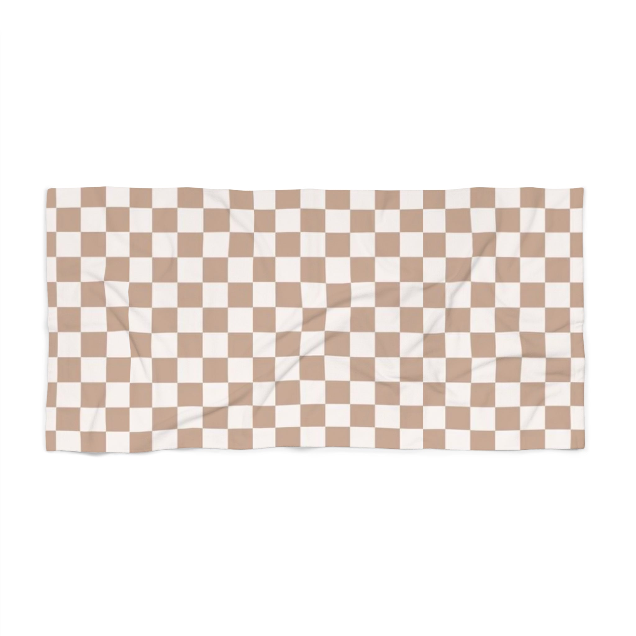 Beige Checkered Towel for Summer Fun, Perfect for Beach Days, Pool Parties, Picnics, and Gifts