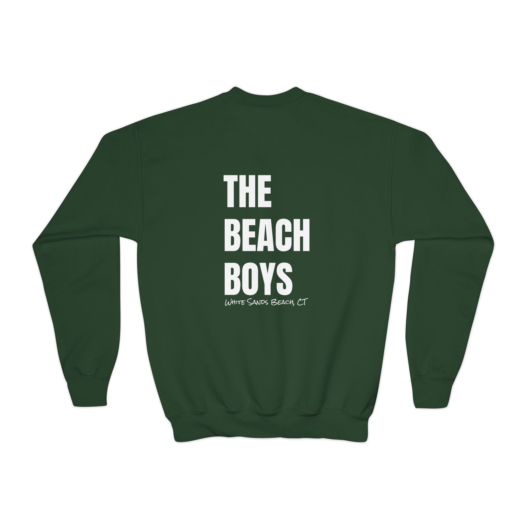 Youth- Beach Sweatshirt for Boys- In White Writing Youth Crewneck