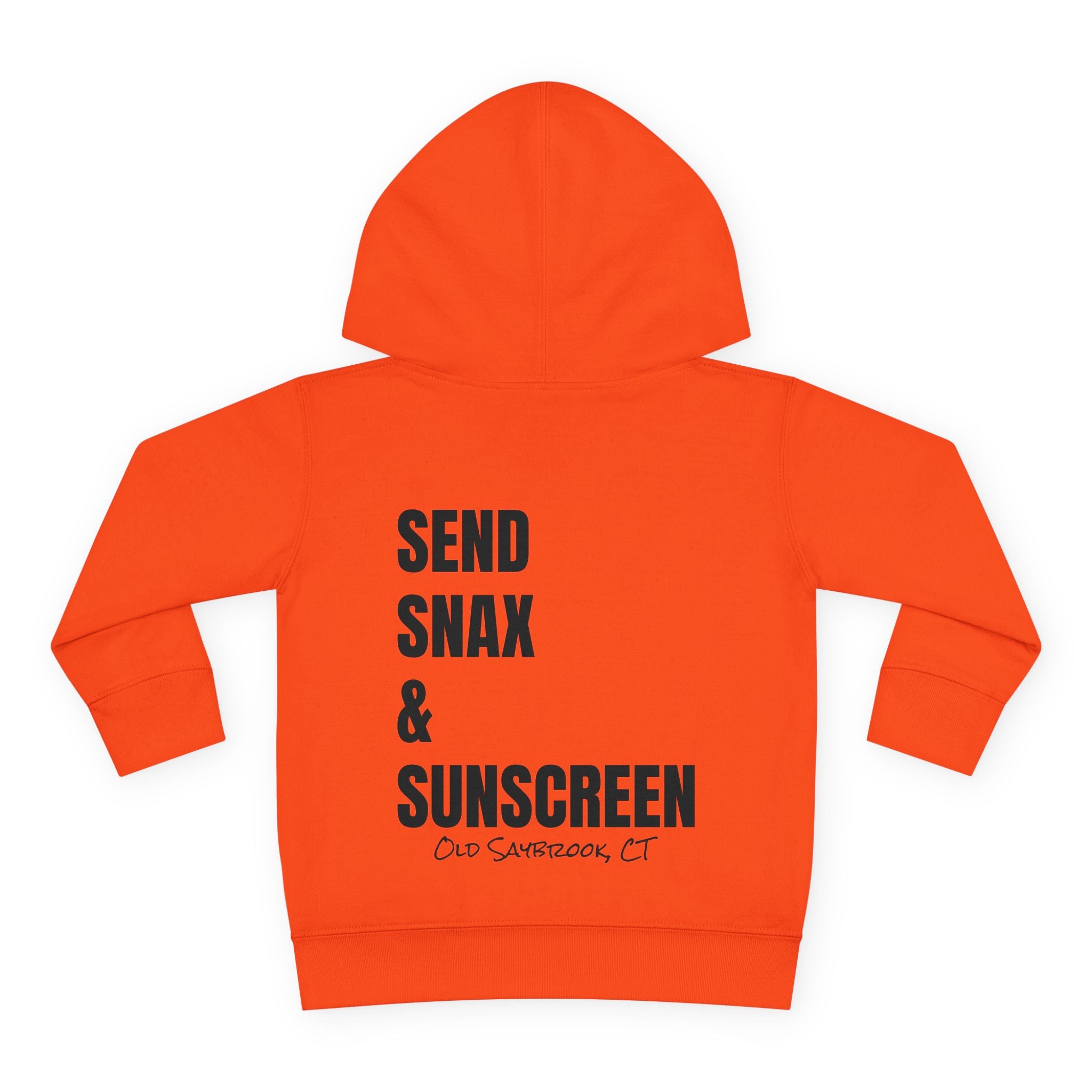 Toddler (2T-6T)- "Gone To The Beach" (Front) "Send Snax & Sunscreen, Old Saybrook, CT"- (Back)- Hoodie