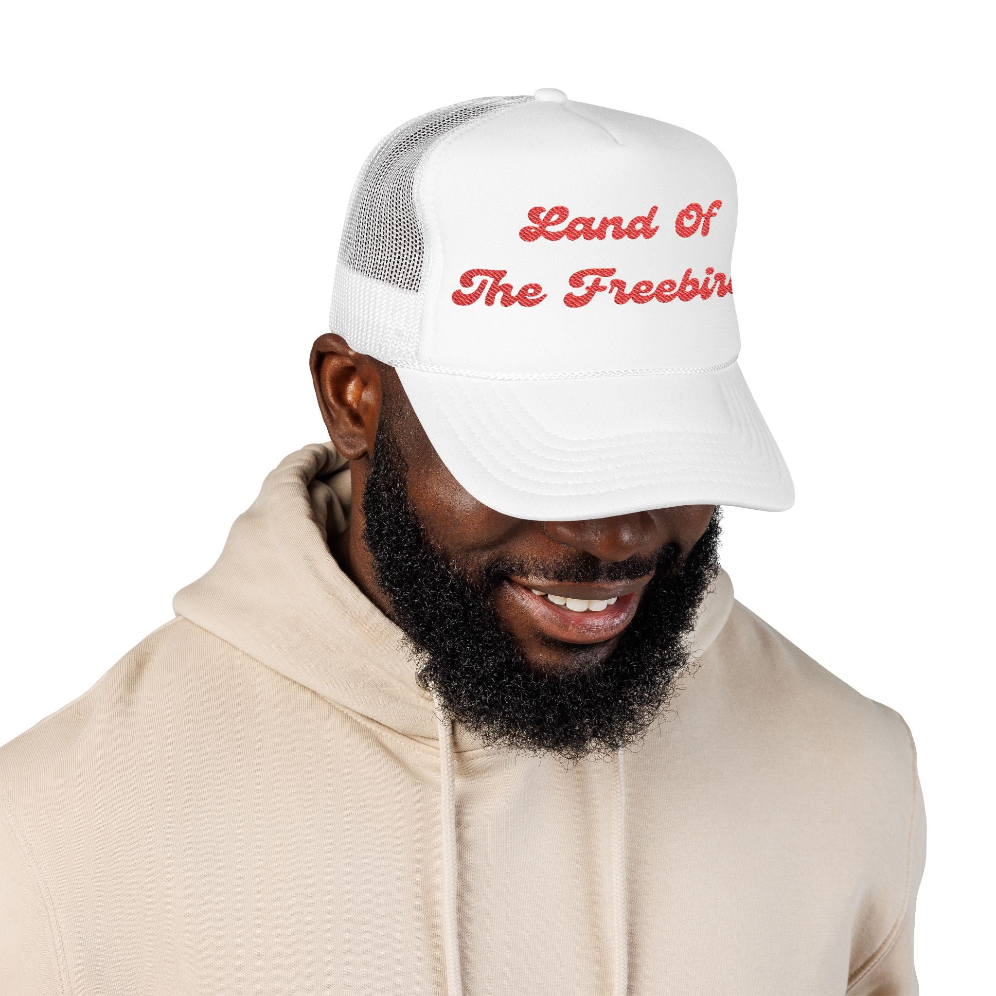 "Land of the Freebird"- Foam Trucker Hat, Embroidered Cap, BBQ Hat, Perfect Gift for Grilling Enthusiasts, Summer BBQ Accessory, Fun Party Hat